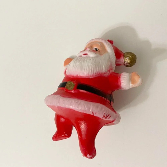 Vintage Mini Blow Mold Santa Christmas Ornament 3 Inch Tall Flaws - Picture 13 of 16